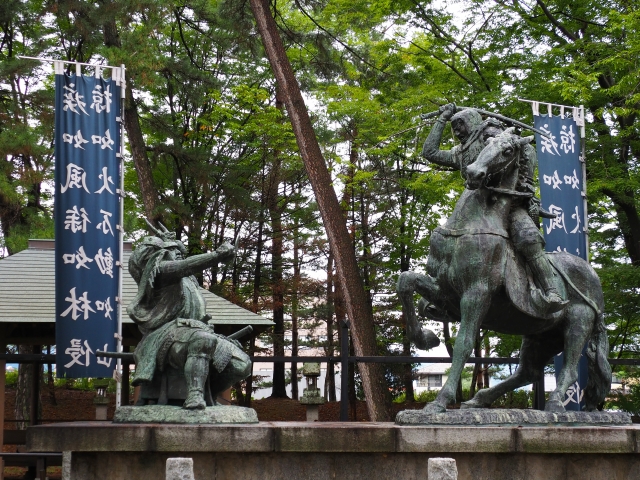 川中島古戦場 信玄謙信一騎討ち